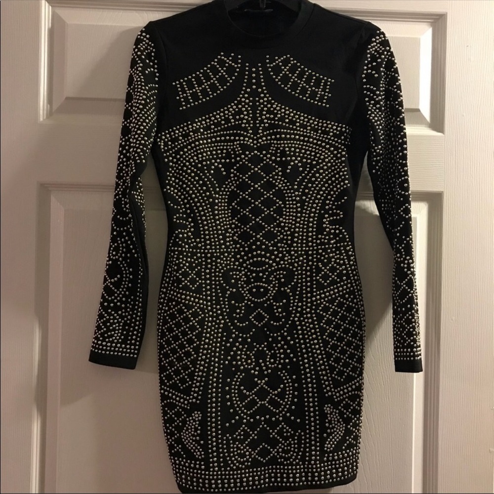 gold studded dress